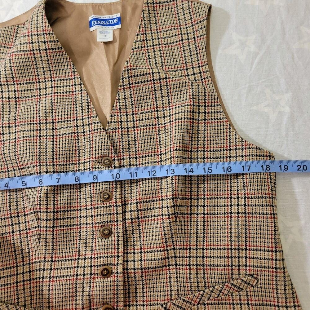 Vintage Pendleton Classic 2 Piece Set Size 10 - Wool Plaid Vest + Pleated Shorts - Picture 6 of 11